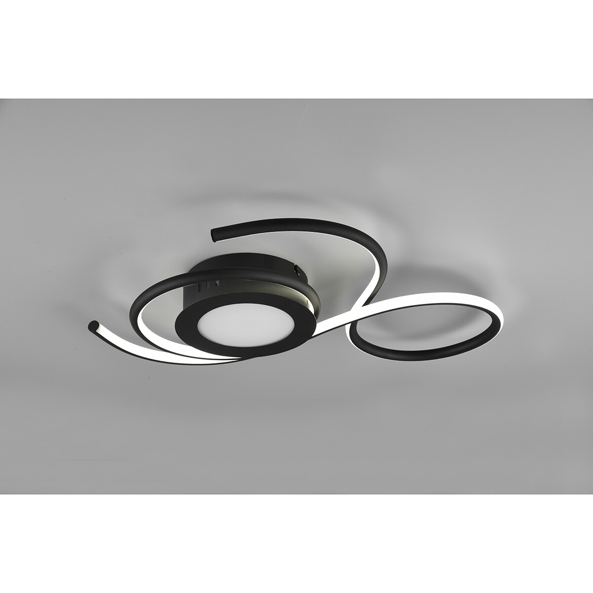 LED Plafondlamp - Plafondverlichting - Trion Jivino - 36W - Aanpasbare Kleur - Dimbaar - Rond - Mat Zwart - Aluminium