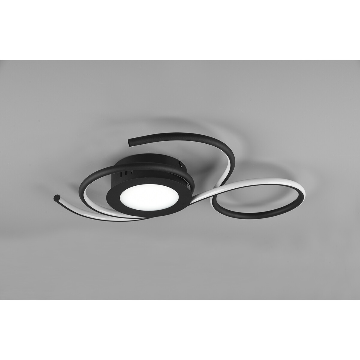 LED Plafondlamp - Plafondverlichting - Trion Jivino - 36W - Aanpasbare Kleur - Dimbaar - Rond - Mat Zwart - Aluminium