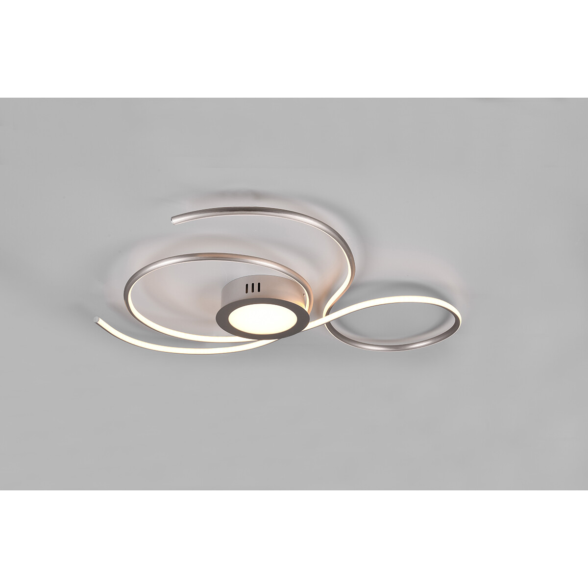 LED Plafondlamp - Plafondverlichting - Trion Jivino - 48W - Aanpasbare Kleur - Dimbaar - Rond - Mat Nikkel - Aluminium