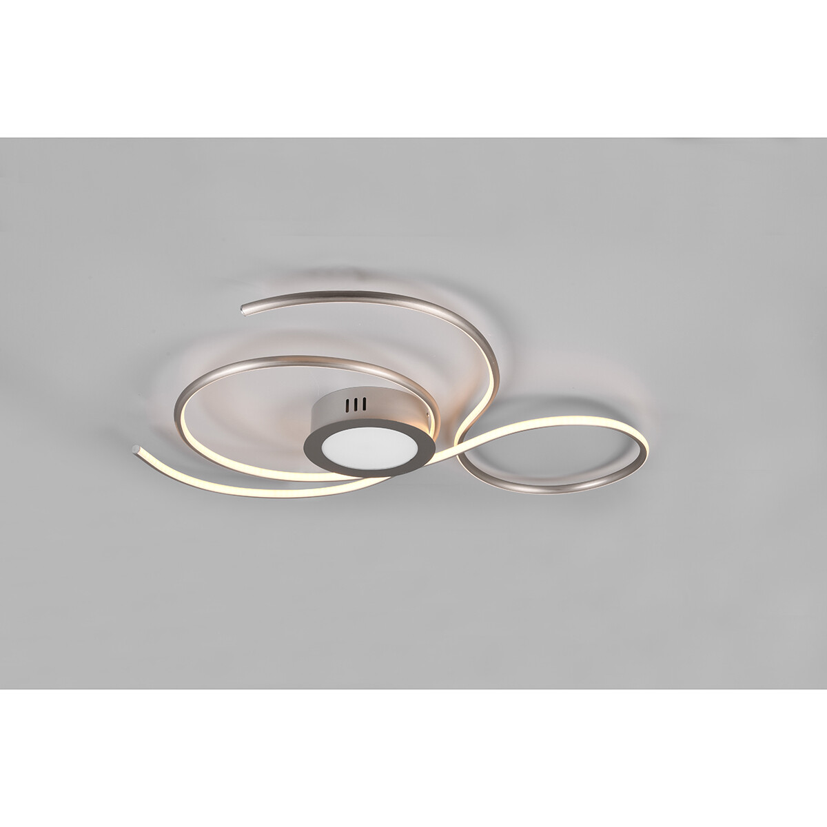 LED Plafondlamp - Plafondverlichting - Trion Jivino - 48W - Aanpasbare Kleur - Dimbaar - Rond - Mat Nikkel - Aluminium