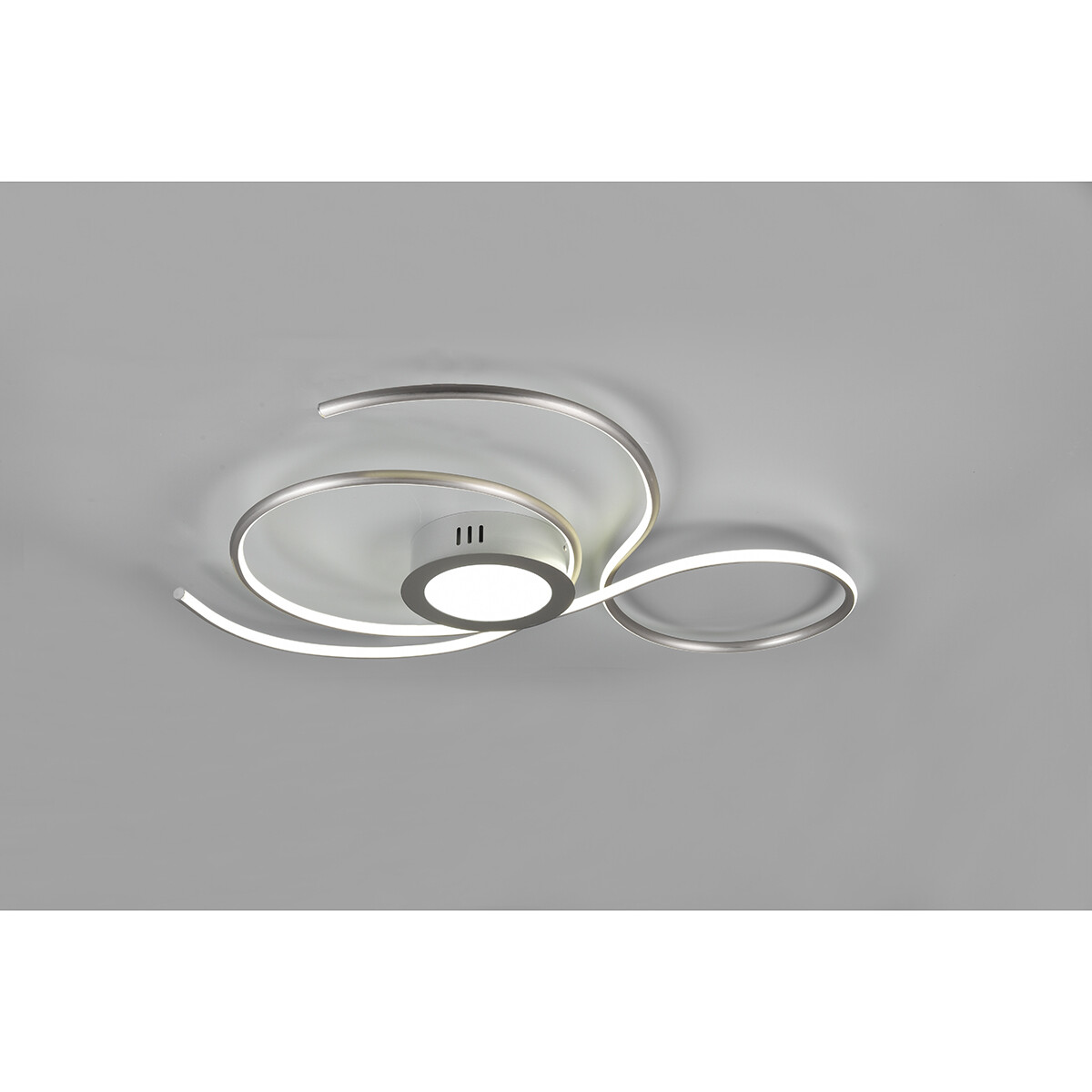 LED Plafondlamp - Plafondverlichting - Trion Jivino - 48W - Aanpasbare Kleur - Dimbaar - Rond - Mat Nikkel - Aluminium