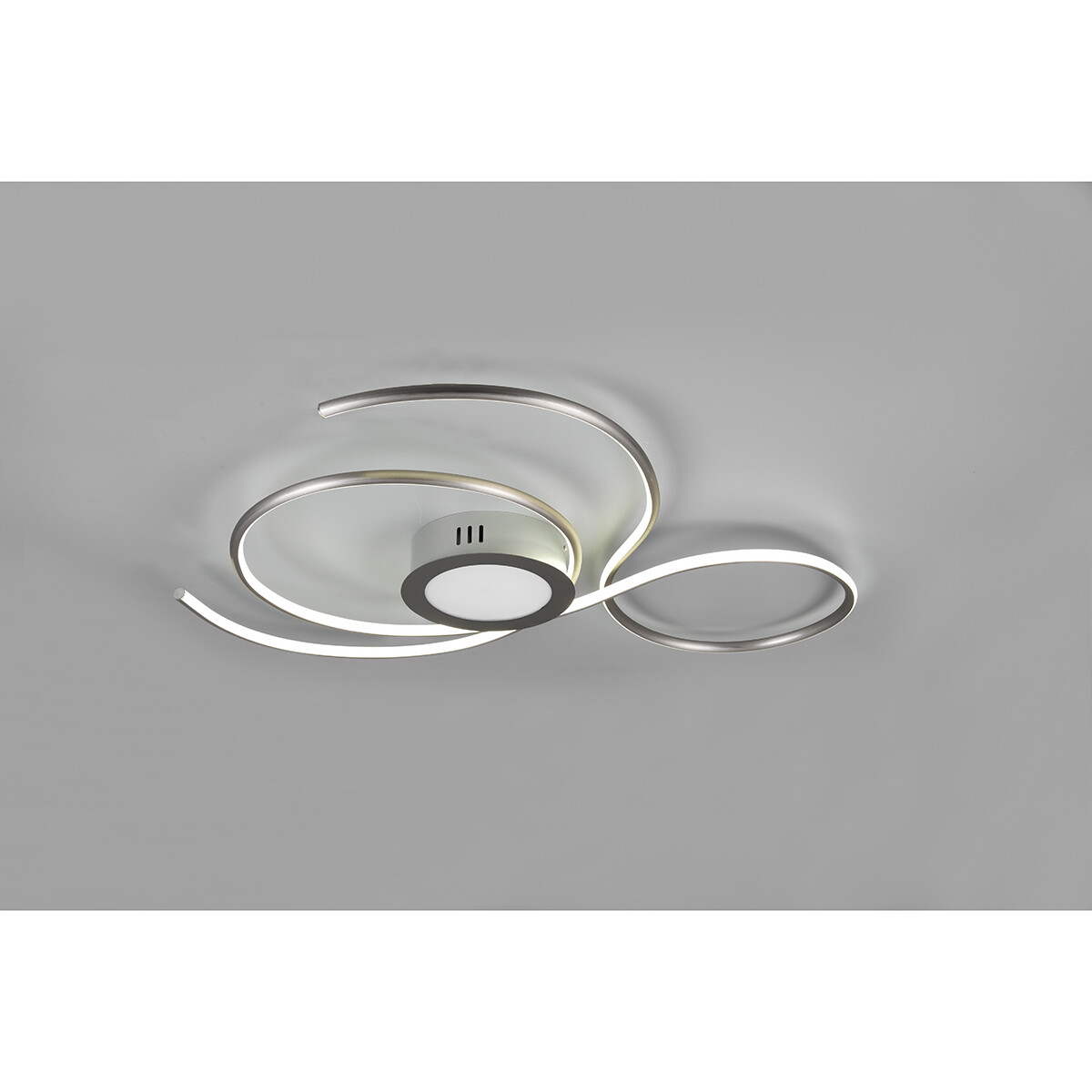 LED Plafondlamp - Plafondverlichting - Trion Jivino - 48W - Aanpasbare Kleur - Dimbaar - Rond - Mat Nikkel - Aluminium