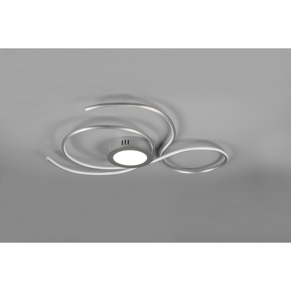 LED Plafondlamp - Plafondverlichting - Trion Jivino - 48W - Aanpasbare Kleur - Dimbaar - Rond - Mat Nikkel - Aluminium