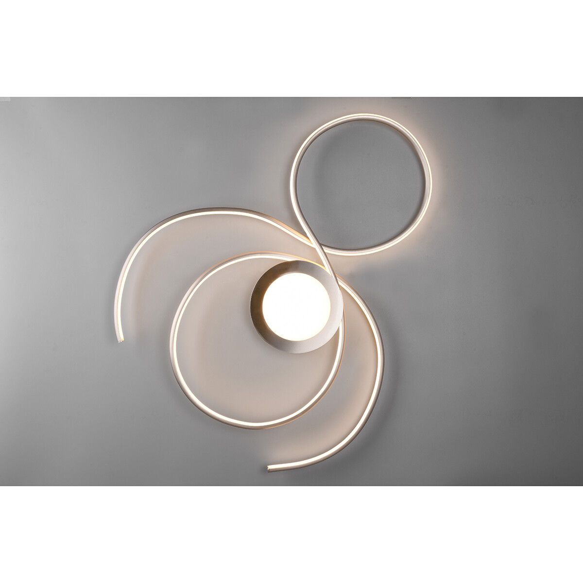 LED Plafondlamp - Plafondverlichting - Trion Jivino - 48W - Aanpasbare Kleur - Dimbaar - Rond - Mat Nikkel - Aluminium