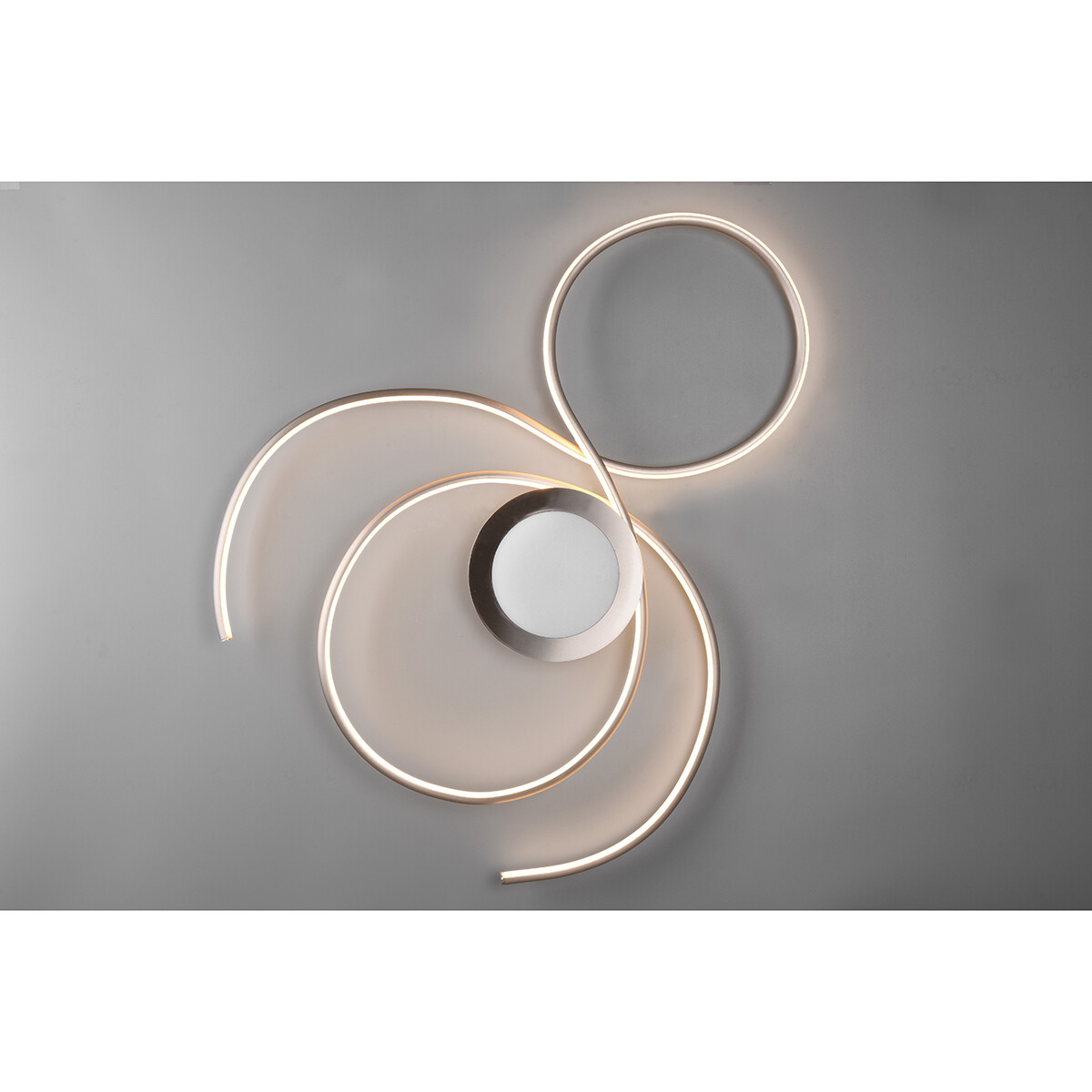 LED Plafondlamp - Plafondverlichting - Trion Jivino - 48W - Aanpasbare Kleur - Dimbaar - Rond - Mat Nikkel - Aluminium