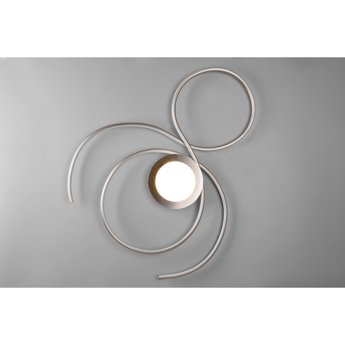 LED Plafondlamp - Plafondverlichting - Trion Jivino - 48W - Aanpasbare Kleur - Dimbaar - Rond - Mat Nikkel - Aluminium