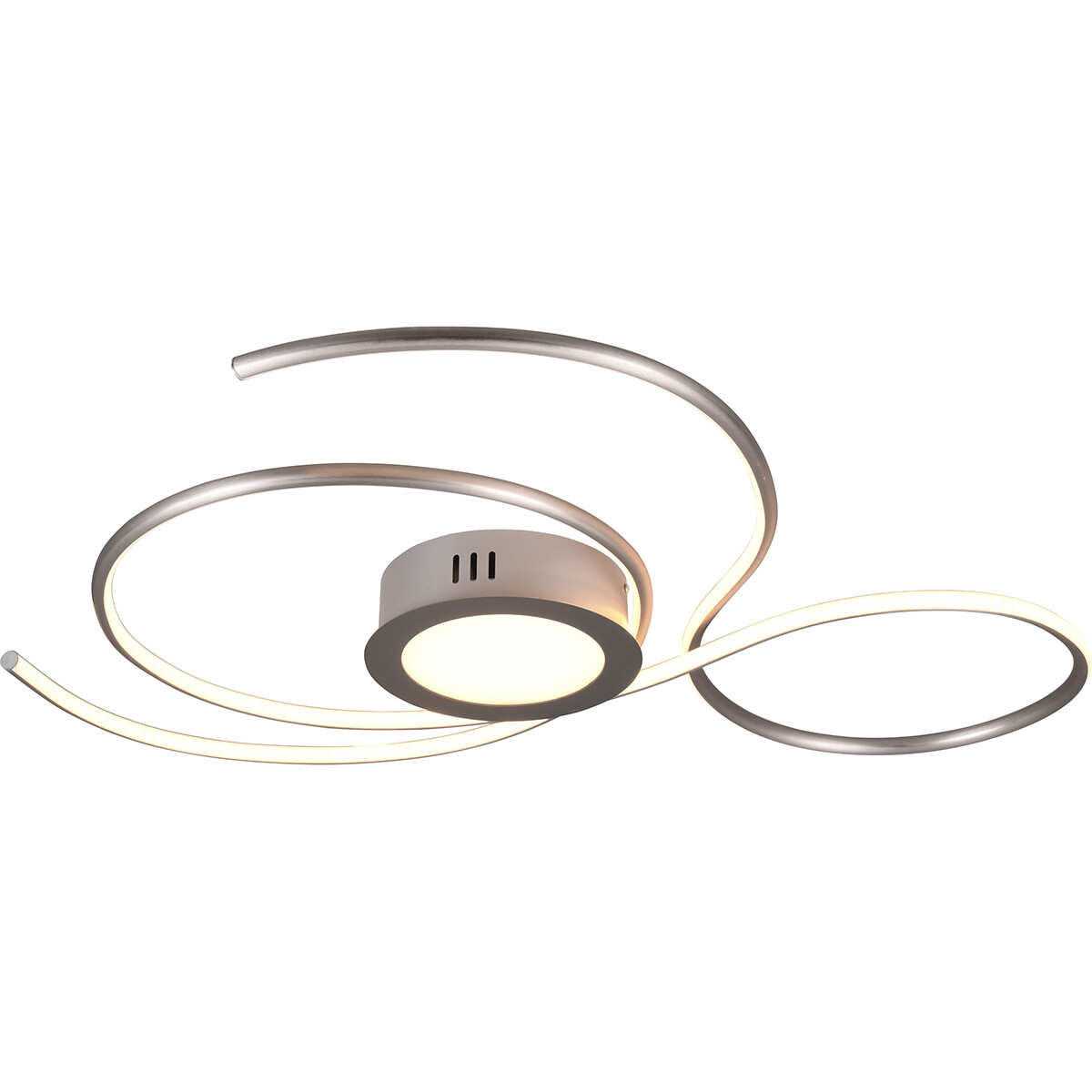 LED Plafondlamp - Plafondverlichting - Trion Jivino - 48W - Aanpasbare Kleur - Dimbaar - Rond - Mat Nikkel - Aluminium product afbeelding