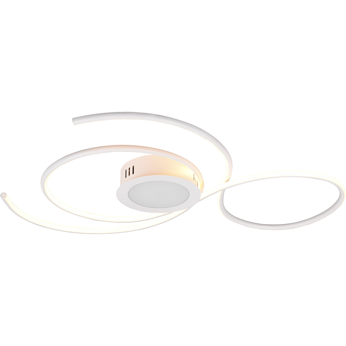 LED Plafondlamp - Plafondverlichting - Trion Jivino - 48W - Aanpasbare Kleur - Dimbaar - Rond - Mat Wit - Aluminium