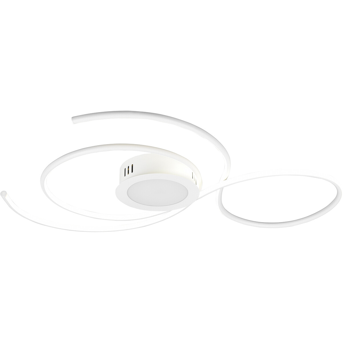 LED Plafondlamp - Plafondverlichting - Trion Jivino - 48W - Aanpasbare Kleur - Dimbaar - Rond - Mat Wit - Aluminium