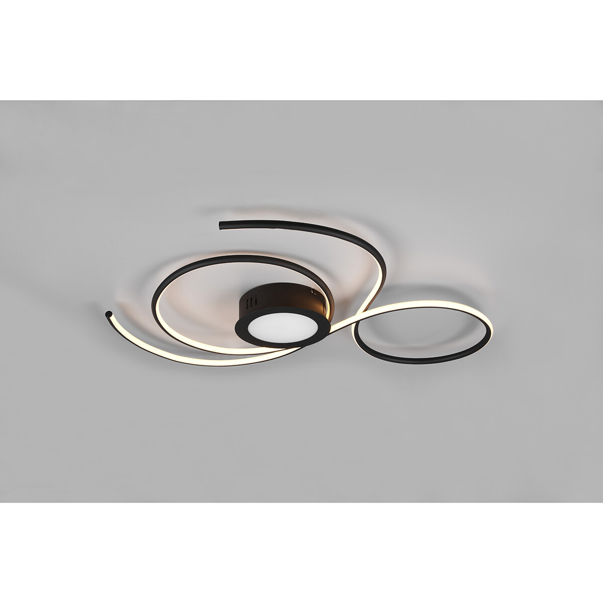 LED Plafondlamp - Plafondverlichting - Trion Jivino - 48W - Aanpasbare Kleur - Dimbaar - Rond - Mat Zwart - Aluminium