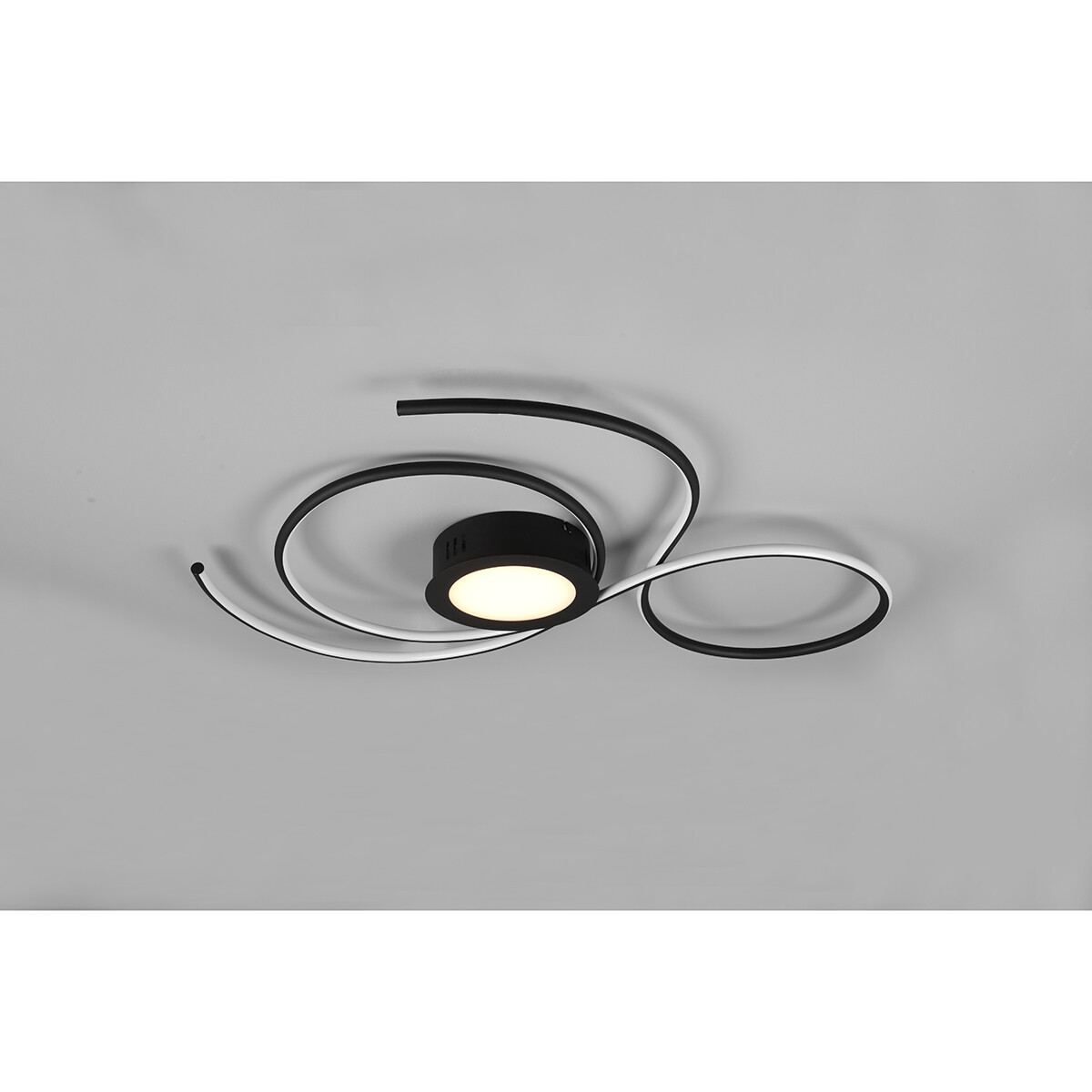 LED Plafondlamp - Plafondverlichting - Trion Jivino - 48W - Aanpasbare Kleur - Dimbaar - Rond - Mat Zwart - Aluminium