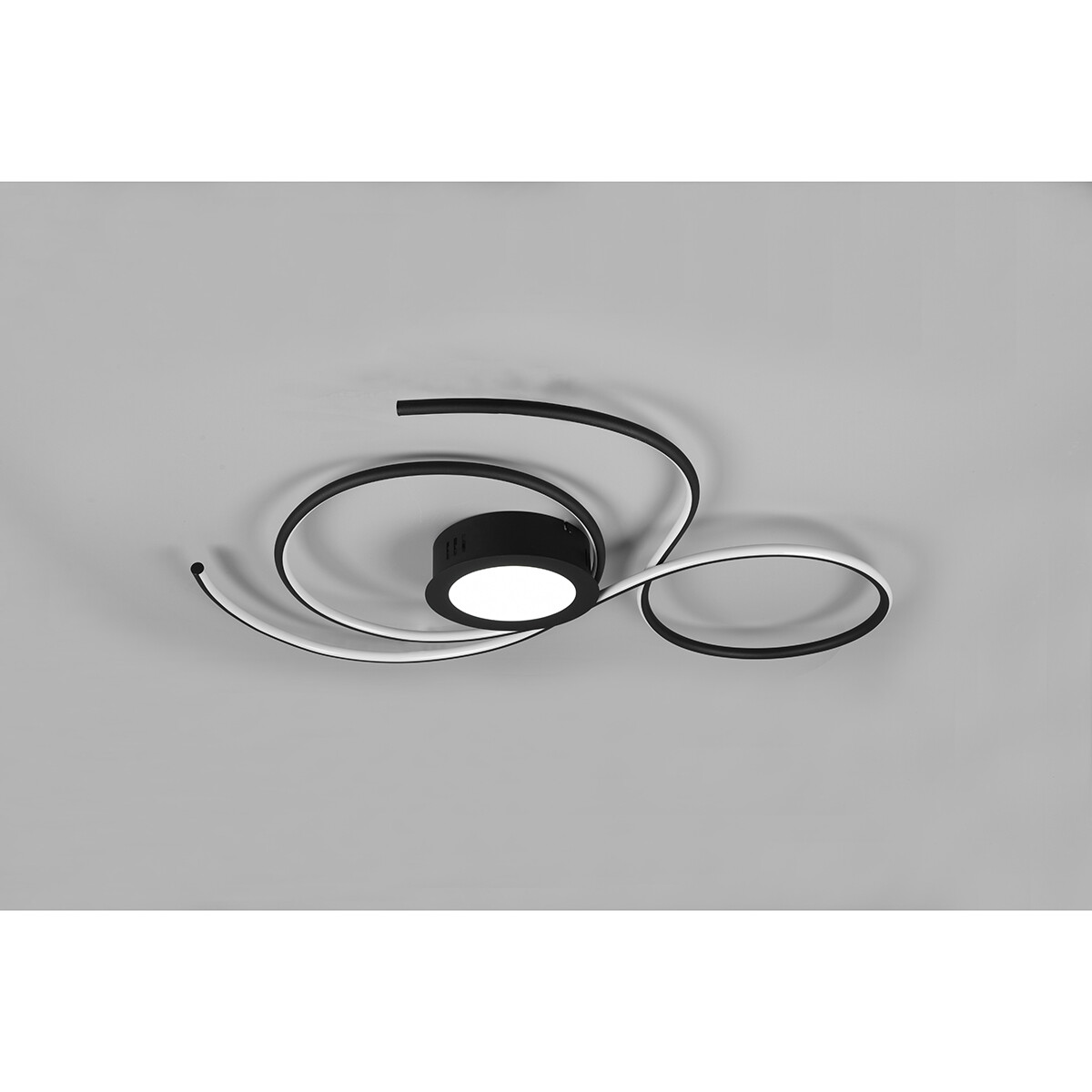 LED Plafondlamp - Plafondverlichting - Trion Jivino - 48W - Aanpasbare Kleur - Dimbaar - Rond - Mat Zwart - Aluminium