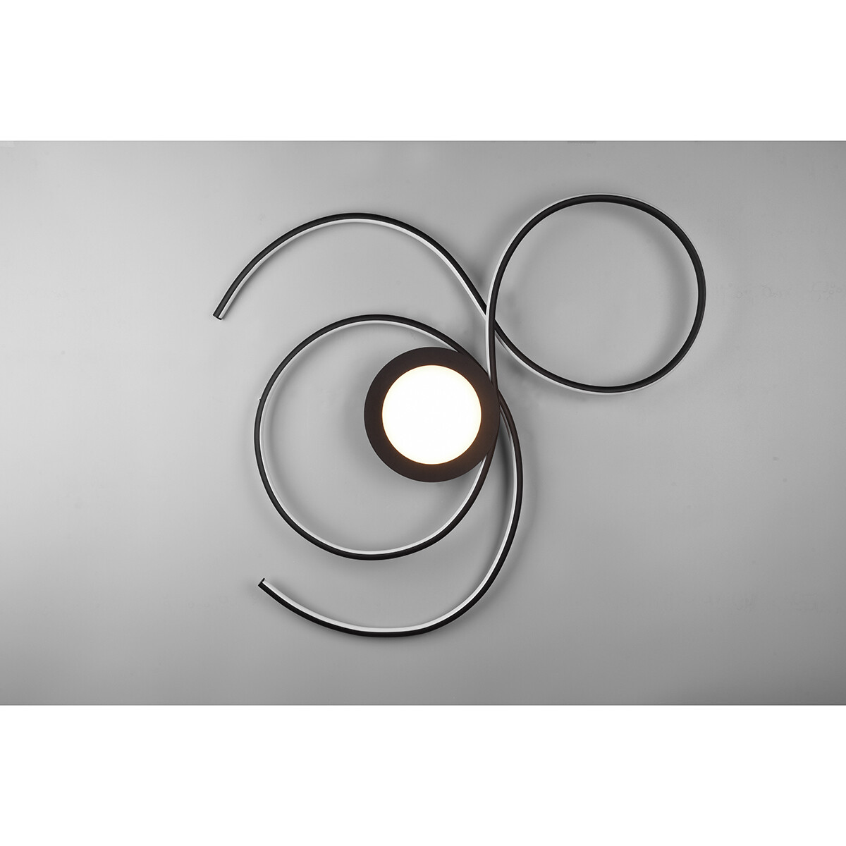 LED Plafondlamp - Plafondverlichting - Trion Jivino - 48W - Aanpasbare Kleur - Dimbaar - Rond - Mat Zwart - Aluminium