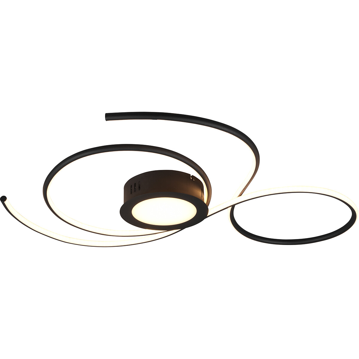 LED Plafondlamp - Plafondverlichting - Trion Jivino - 48W - Aanpasbare Kleur - Dimbaar - Rond - Mat Zwart - Aluminium product afbeelding