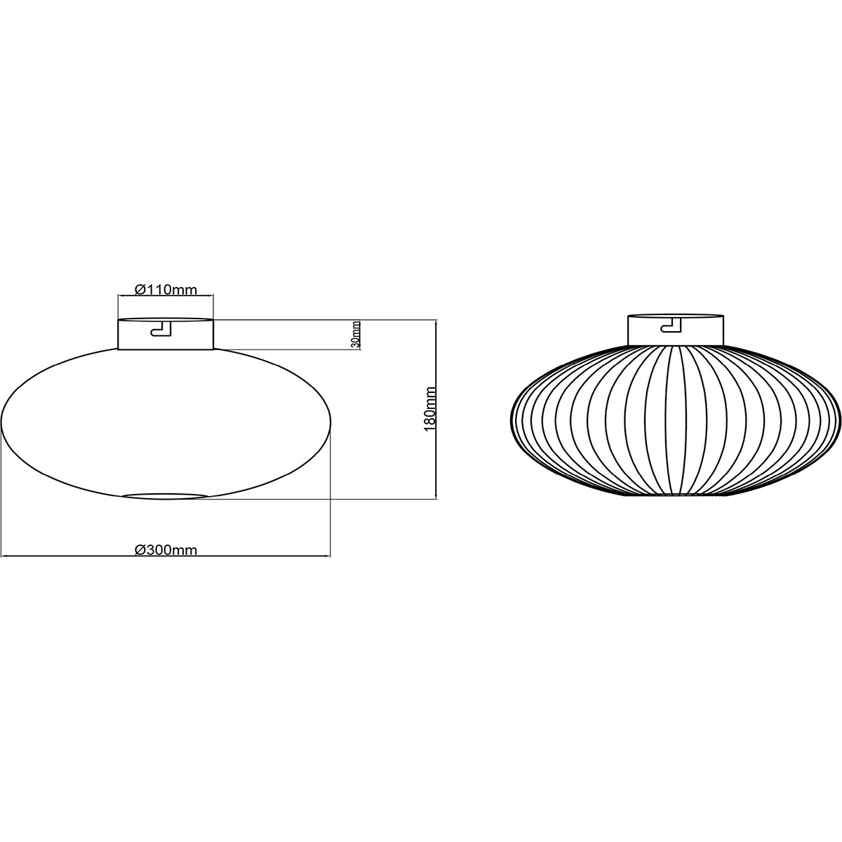 LED Plafondlamp - Plafondverlichting - Trion Johy - E27 Fitting - Rond - Industrieel - Mat Zwart - Aluminium - 30cm