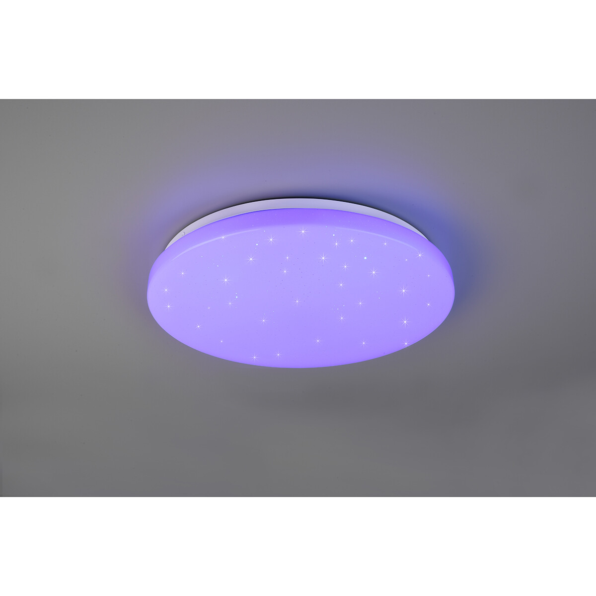 LED Plafondlamp - Plafondverlichting - Trion Kalina - 18W - RGBW - Dimbaar - Aanpasbare Kleur - Afstandsbediening - Sterlicht - Rond - Mat Wit - Kunststof