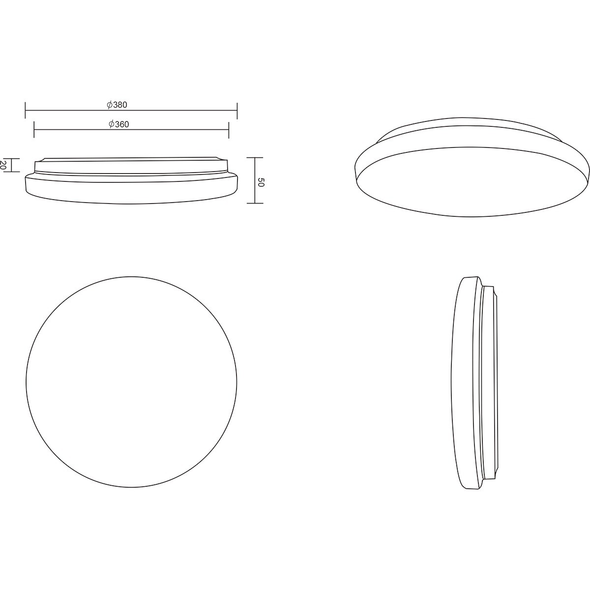 LED Plafondlamp - Plafondverlichting - Trion Kalina - 18W - RGBW - Dimbaar - Aanpasbare Kleur - Afstandsbediening - Sterlicht - Rond - Mat Wit - Kunststof