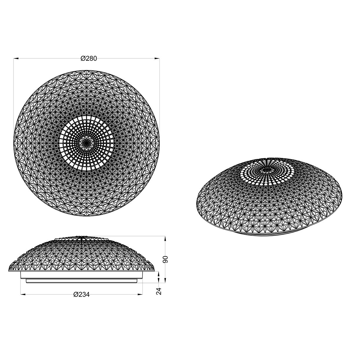 LED Plafondlamp - Plafondverlichting - Trion Komino - 12W - Warm Wit 3000K - Rond - Mat Wit - Alumunium