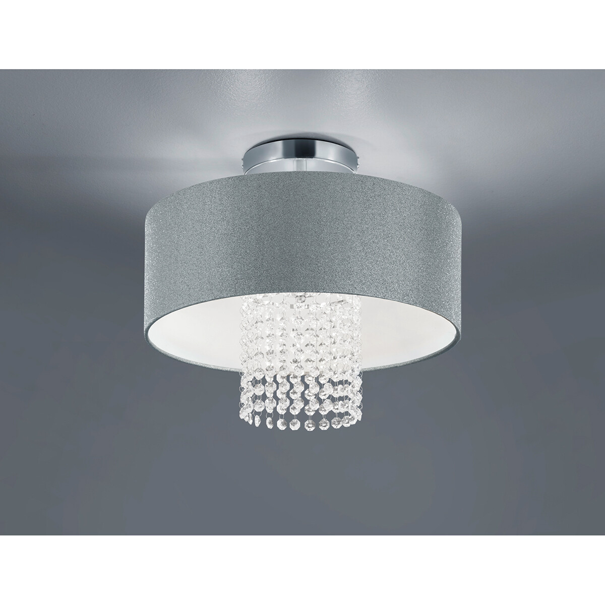 LED Plafondlamp - Plafondverlichting - Trion Kong - E14 Fitting - Rond - Mat Zilver - Aluminium