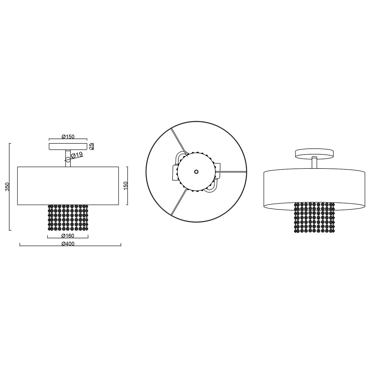 LED Plafondlamp - Plafondverlichting - Trion Kong - E14 Fitting - Rond - Mat Zilver - Aluminium