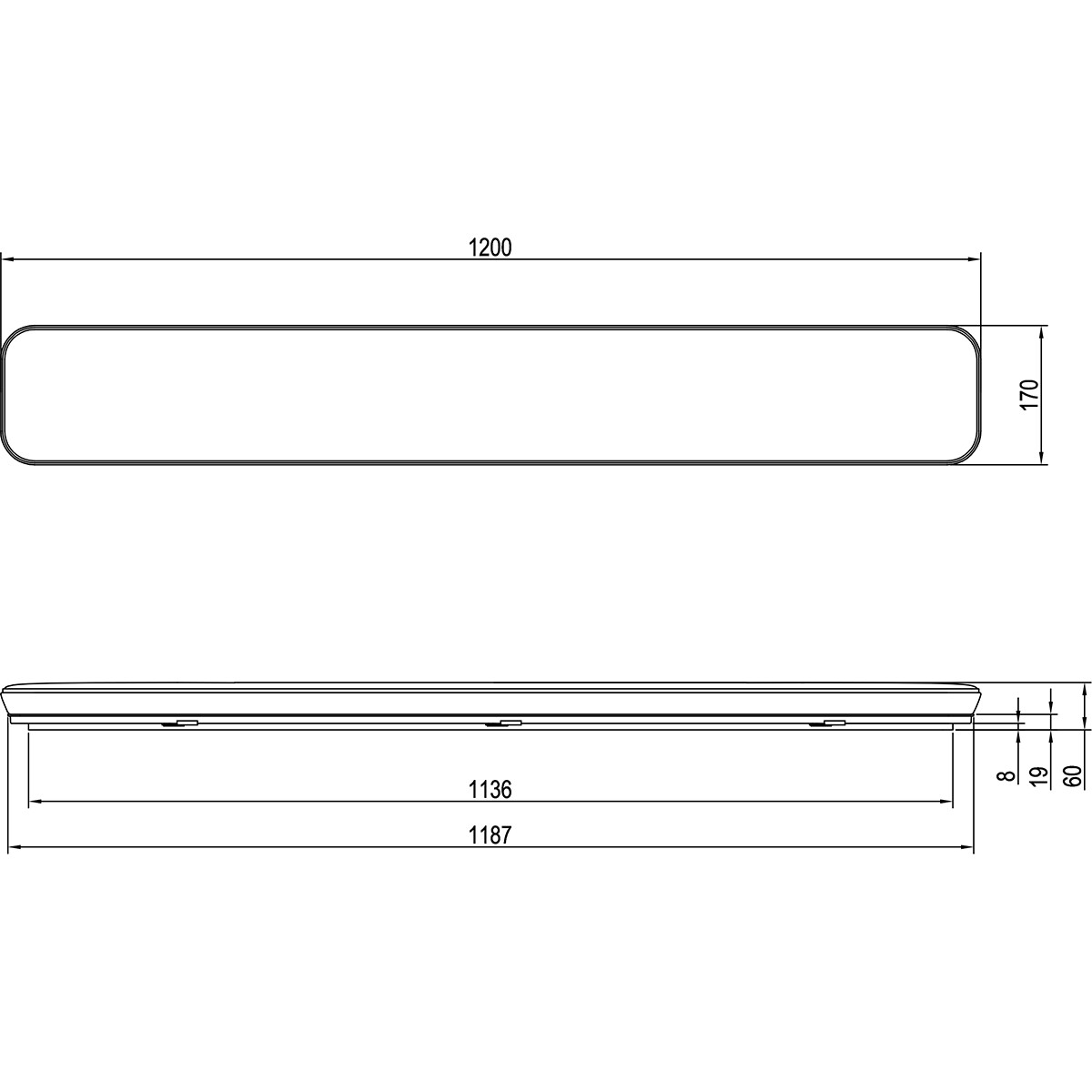 LED Plafondlamp - Plafondverlichting - Trion Lana - 46W - Natuurlijk Wit 4000K - Dimbaar - Rechthoek - Wit - Kunststof