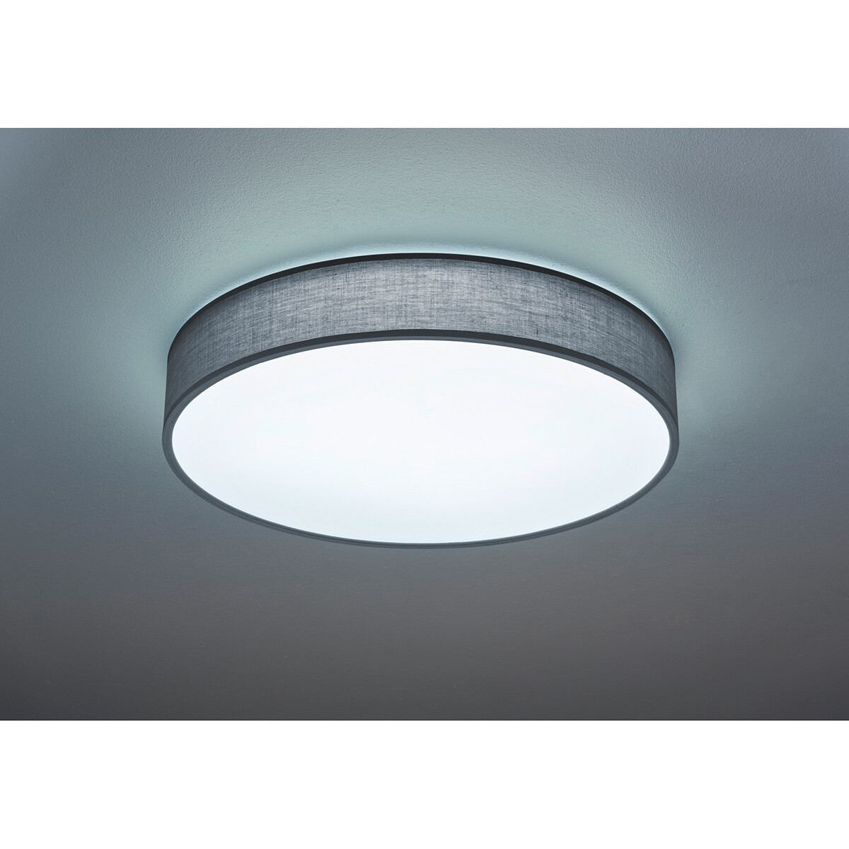 LED Plafondlamp - Plafondverlichting - Trion Lanago - 42W - Aanpasbare Kleur - Afstandsbediening - Dimbaar - Rond - Mat Grijs - Textiel