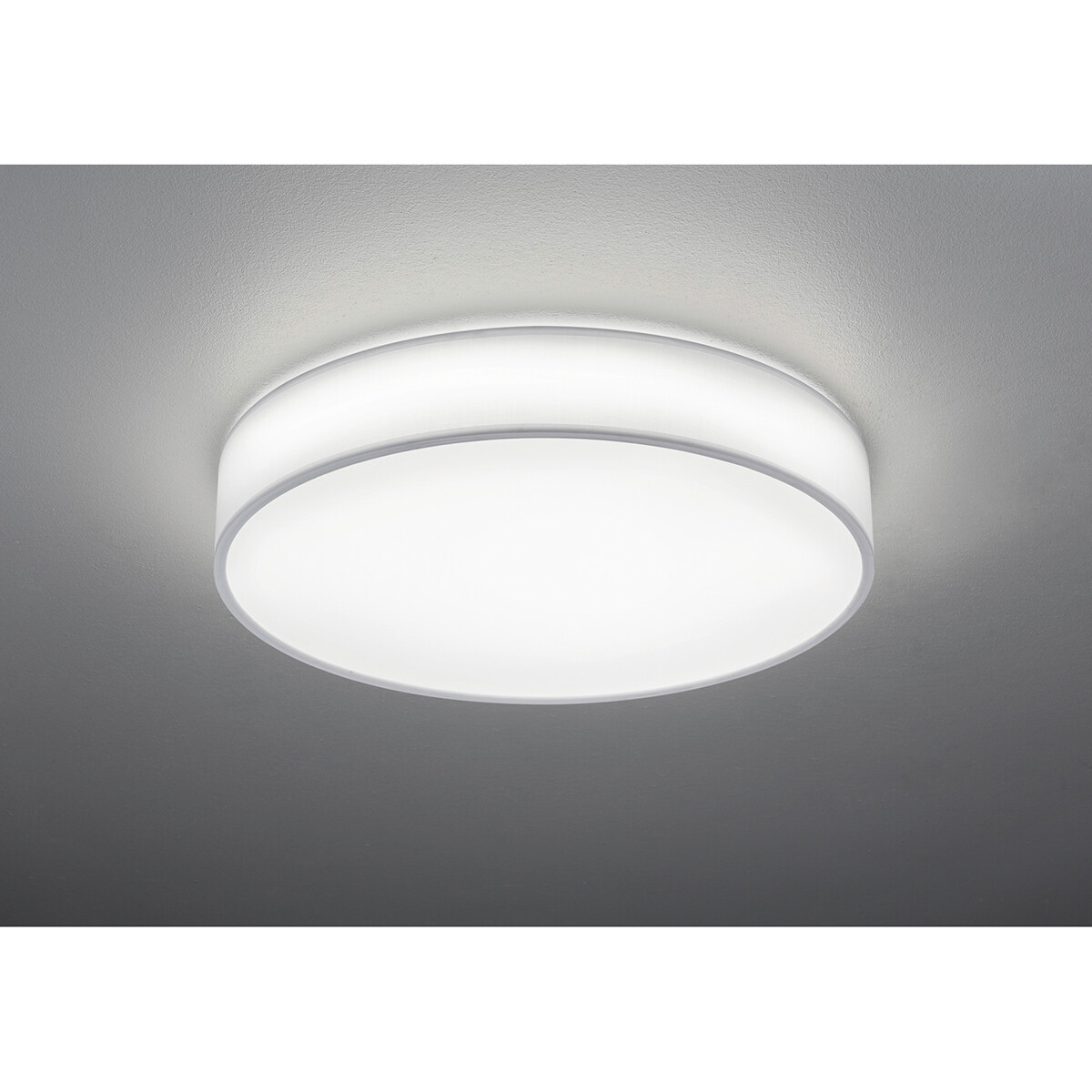 LED Plafondlamp - Plafondverlichting - Trion Lanago - 42W - Aanpasbare Kleur - Afstandsbediening - Dimbaar - Rond - Mat Wit - Textiel