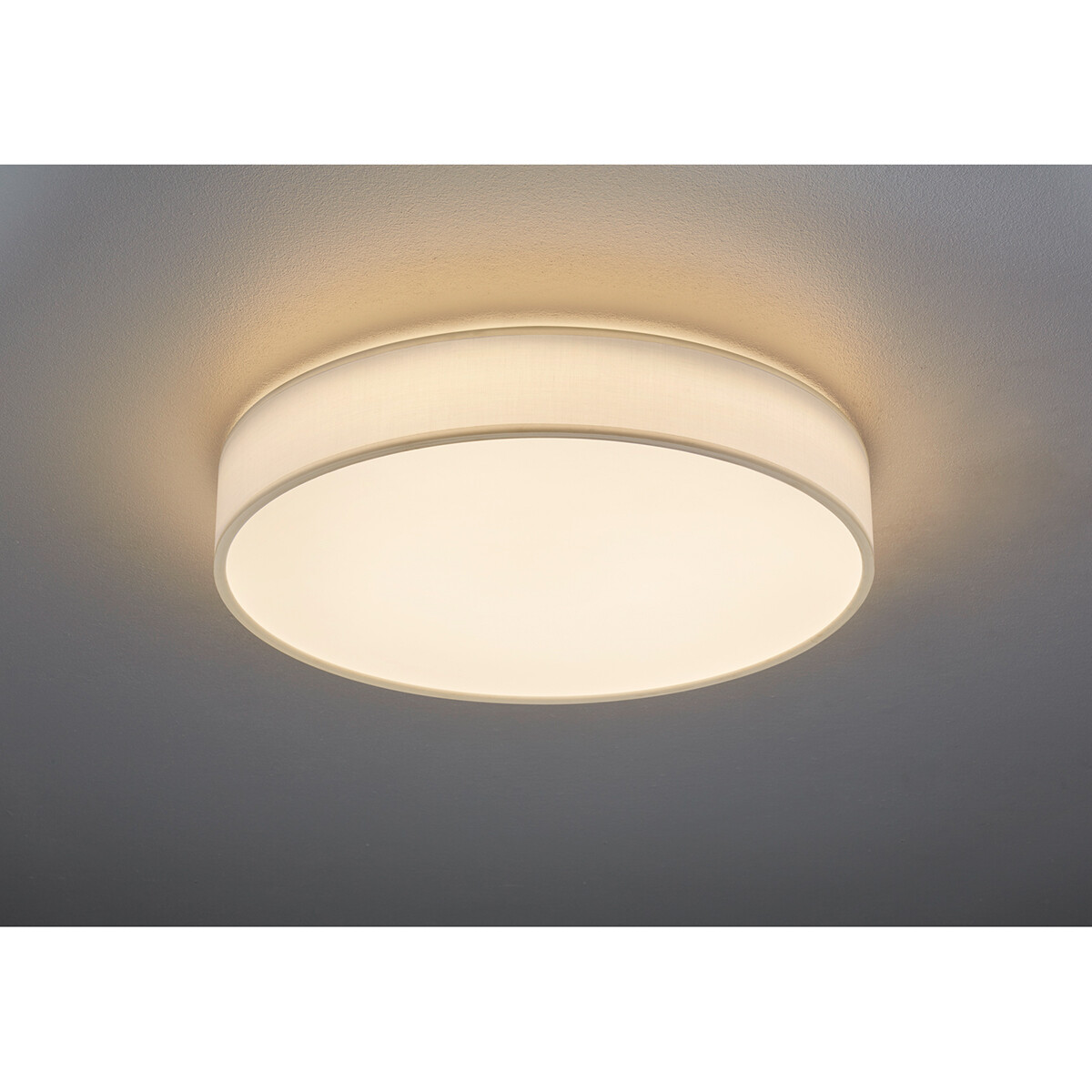 LED Plafondlamp - Plafondverlichting - Trion Lanago - 42W - Aanpasbare Kleur - Afstandsbediening - Dimbaar - Rond - Mat Wit - Textiel