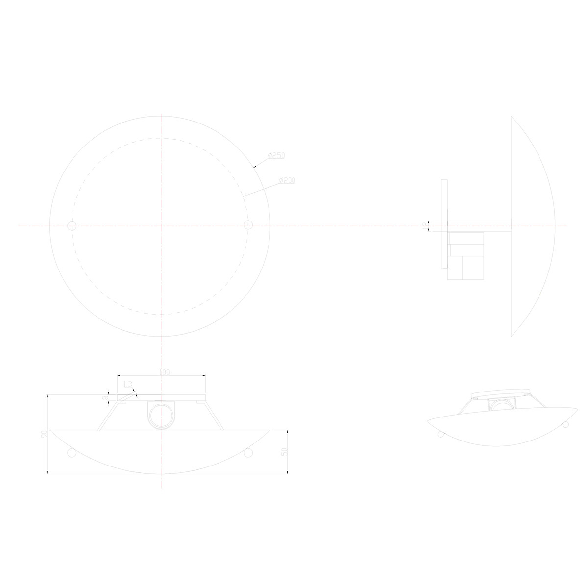 LED Plafondlamp - Plafondverlichting - Trion Linola - E27 Fitting - Rond - Mat Wit - Aluminium