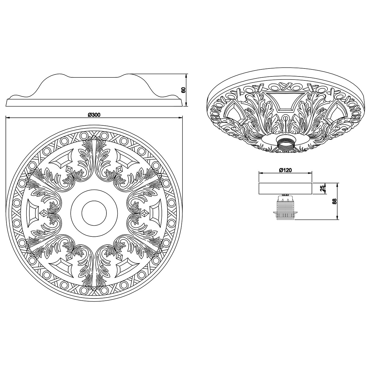 LED Plafondlamp - Plafondverlichting - Trion Lolly - E27 Fitting - Rond - Mat Wit - Gips