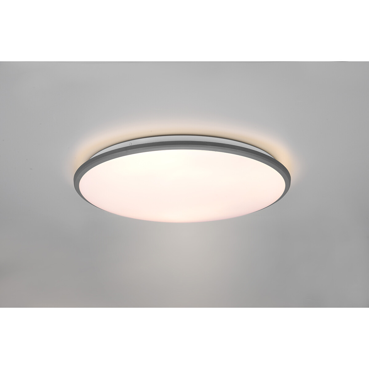 LED Plafondlamp - Plafondverlichting - Trion Lombis - 34W - Warm Wit 3000K - Dimbaar - Rond - Mat Titaan - Kunststof