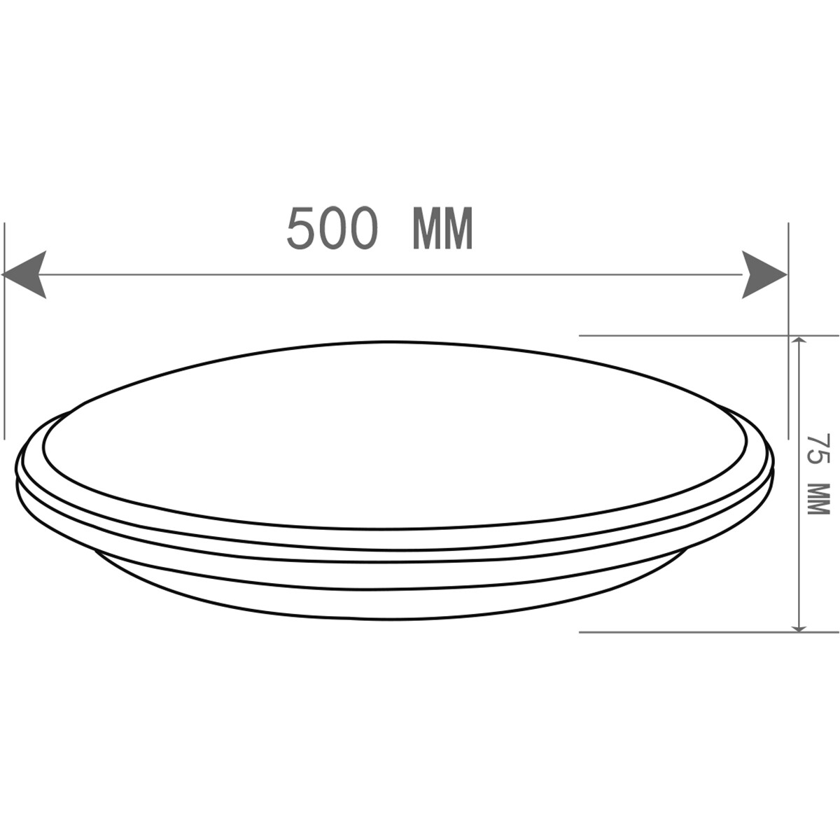 LED Plafondlamp - Plafondverlichting - Trion Lombis - 34W - Warm Wit 3000K - Dimbaar - Rond - Mat Titaan - Kunststof