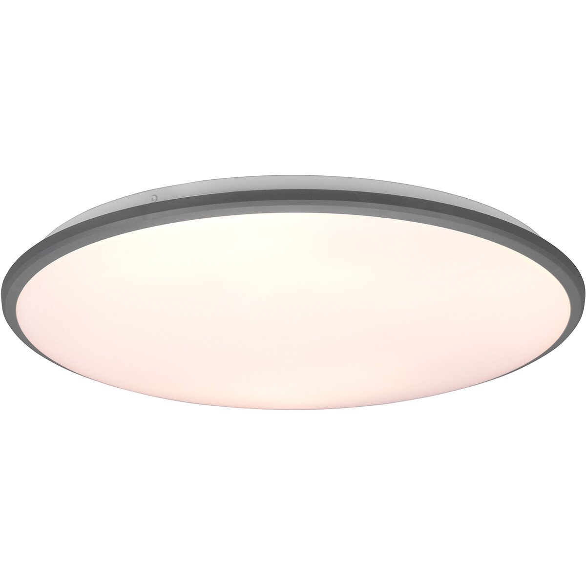 LED Plafondlamp - Plafondverlichting - Trion Lombis - 34W - Warm Wit 3000K - Dimbaar - Rond - Mat Titaan - Kunststof