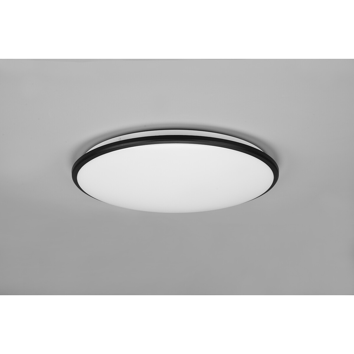 LED Plafondlamp - Plafondverlichting - Trion Lombis - 34W - Warm Wit 3000K - Dimbaar - Rond - Mat Zwart - Kunststof