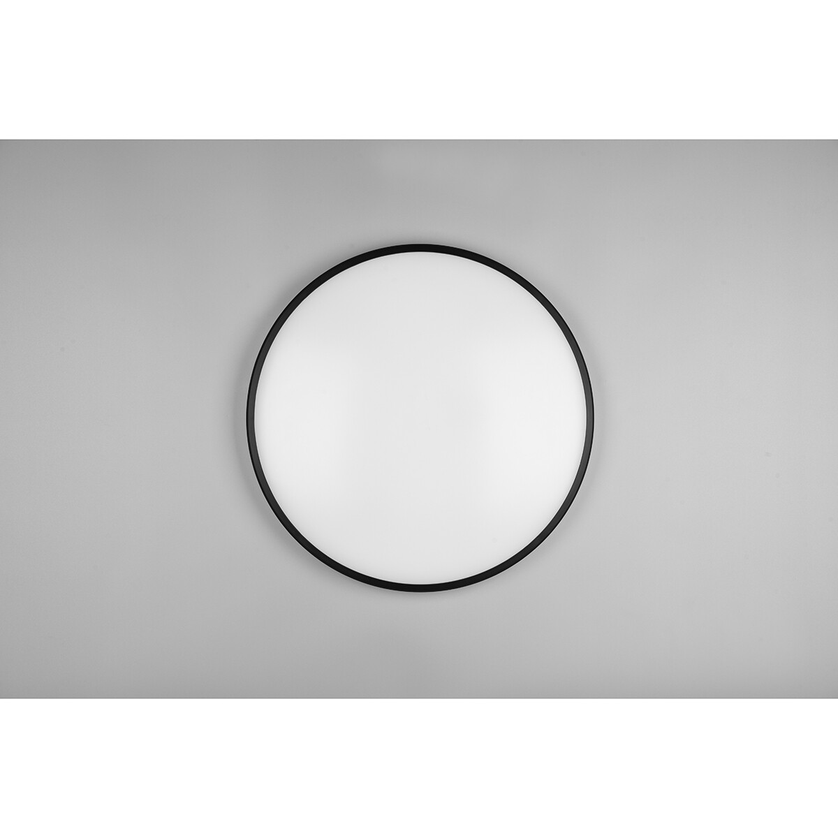 LED Plafondlamp - Plafondverlichting - Trion Lombis - 34W - Warm Wit 3000K - Dimbaar - Rond - Mat Zwart - Kunststof