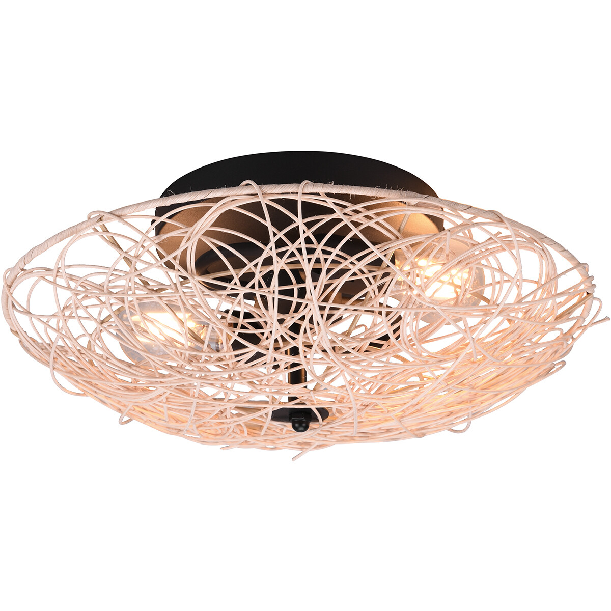 LED Plafondlamp - Plafondverlichting - Trion Lopar - E27 Fitting - 2-lichts - Rond - Bruin - Hout product afbeelding