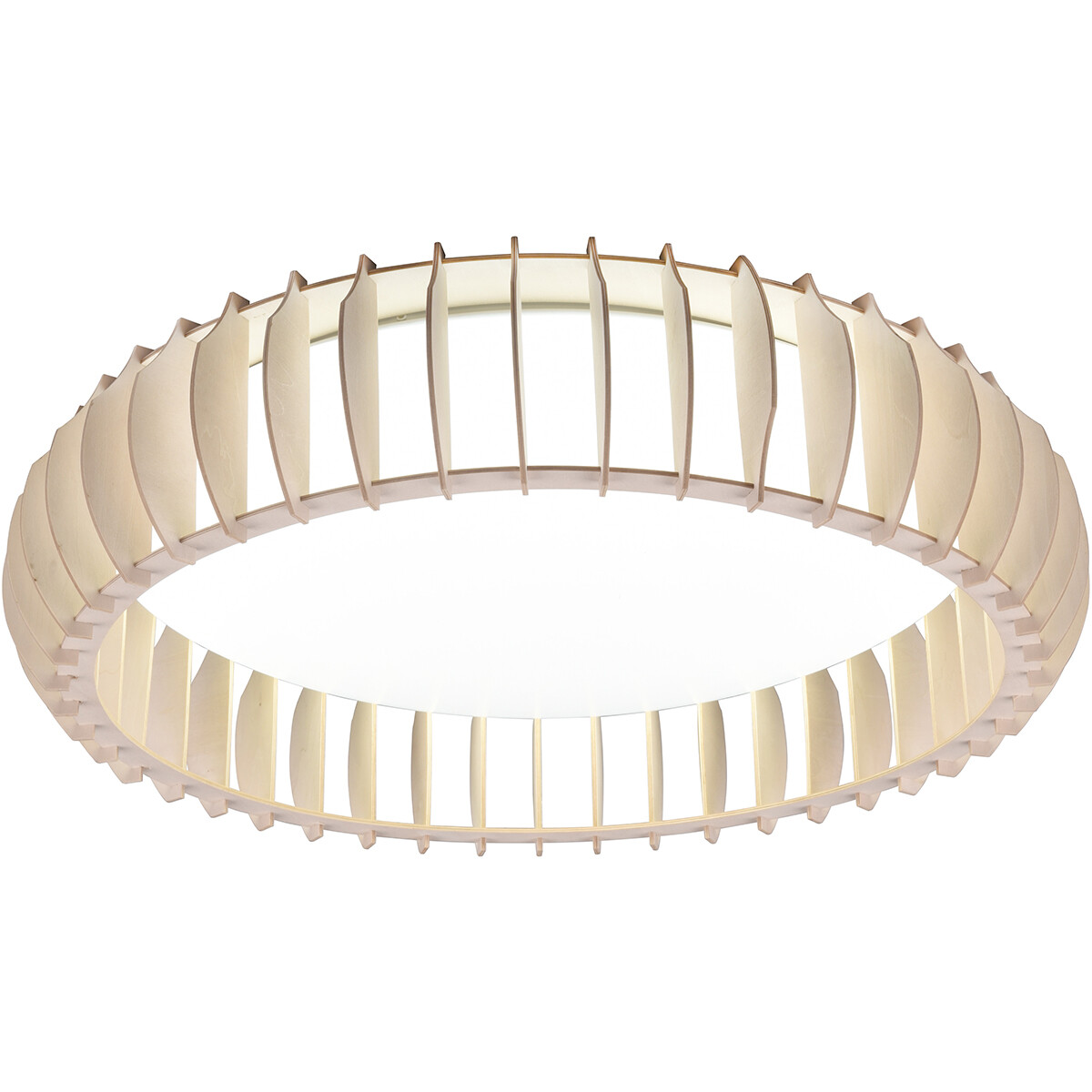 LED Plafondlamp - Plafondverlichting - Trion Manto XL - 38W - Aanpasbare Kleur - Afstandsbediening - Dimbaar - Rond - Houtkleur - Kunststof