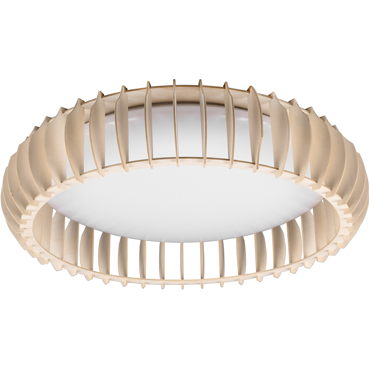 LED Plafondlamp - Plafondverlichting - Trion Manto XL - 38W - Aanpasbare Kleur - Afstandsbediening - Dimbaar - Rond - Houtkleur - Kunststof