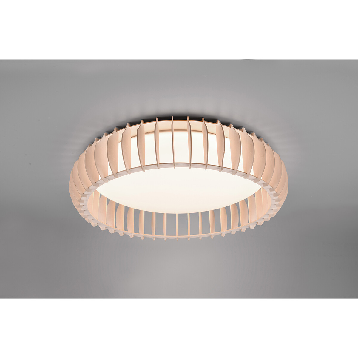 LED Plafondlamp - Plafondverlichting - Trion Manto XL - 38W - Aanpasbare Kleur - Afstandsbediening - Dimbaar - Rond - Houtkleur - Kunststof