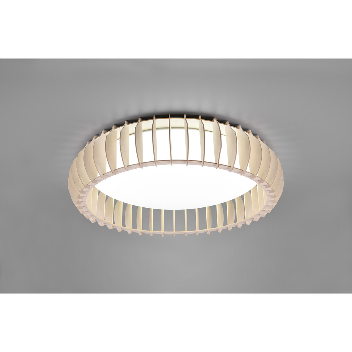 LED Plafondlamp - Plafondverlichting - Trion Manto XL - 38W - Aanpasbare Kleur - Afstandsbediening - Dimbaar - Rond - Houtkleur - Kunststof