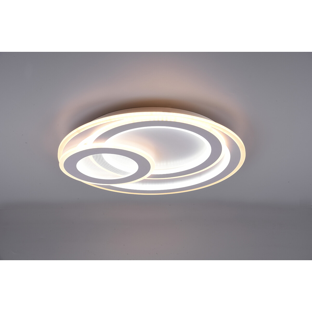 LED Plafondlamp - Plafondverlichting - Trion Mirna - 74W - Aanpasbare Kleur - Afstandsbediening - Dimbaar - Rond - Mat Wit - Aluminium