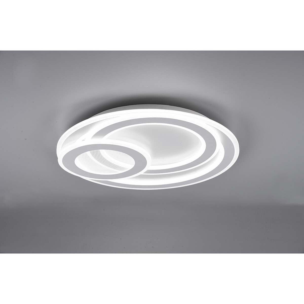 LED Plafondlamp - Plafondverlichting - Trion Mirna - 74W - Aanpasbare Kleur - Afstandsbediening - Dimbaar - Rond - Mat Wit - Aluminium