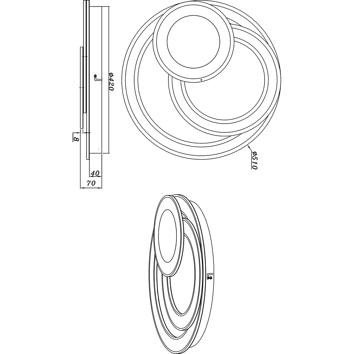 LED Plafondlamp - Plafondverlichting - Trion Mirna - 74W - Aanpasbare Kleur - Afstandsbediening - Dimbaar - Rond - Mat Wit - Aluminium