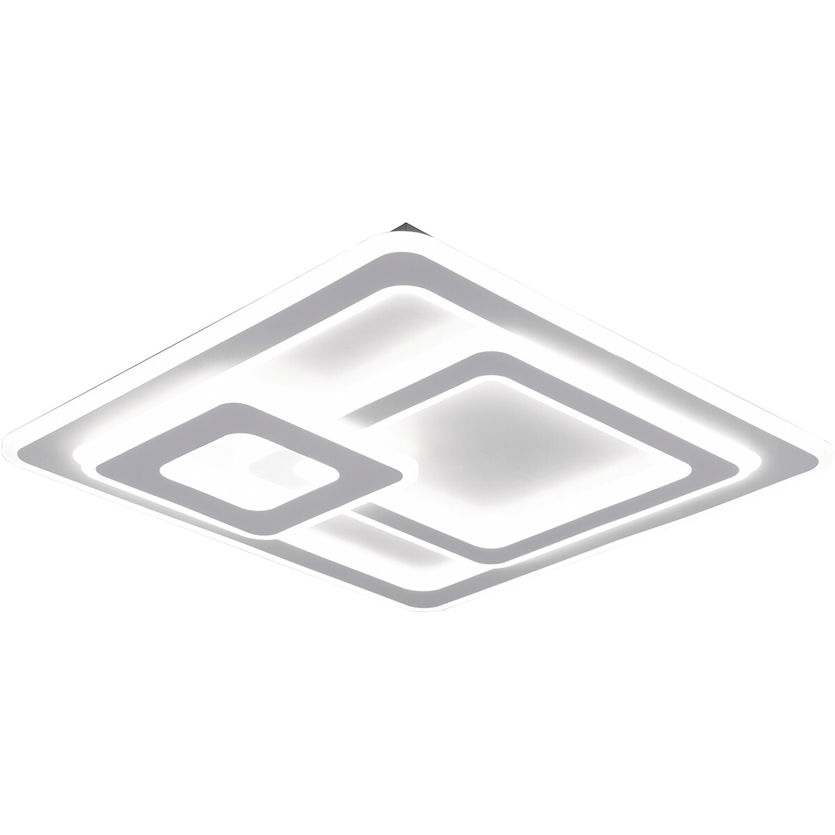 LED Plafondlamp - Plafondverlichting - Trion Mirna - 76W - Aanpasbare Kleur - Afstandsbediening - Dimbaar - Vierkant - Mat Wit - Aluminium