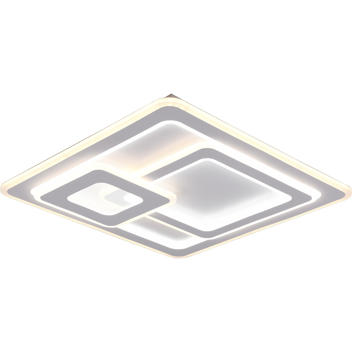 LED Plafondlamp - Plafondverlichting - Trion Mirna - 76W - Aanpasbare Kleur - Afstandsbediening - Dimbaar - Vierkant - Mat Wit - Aluminium product afbeelding