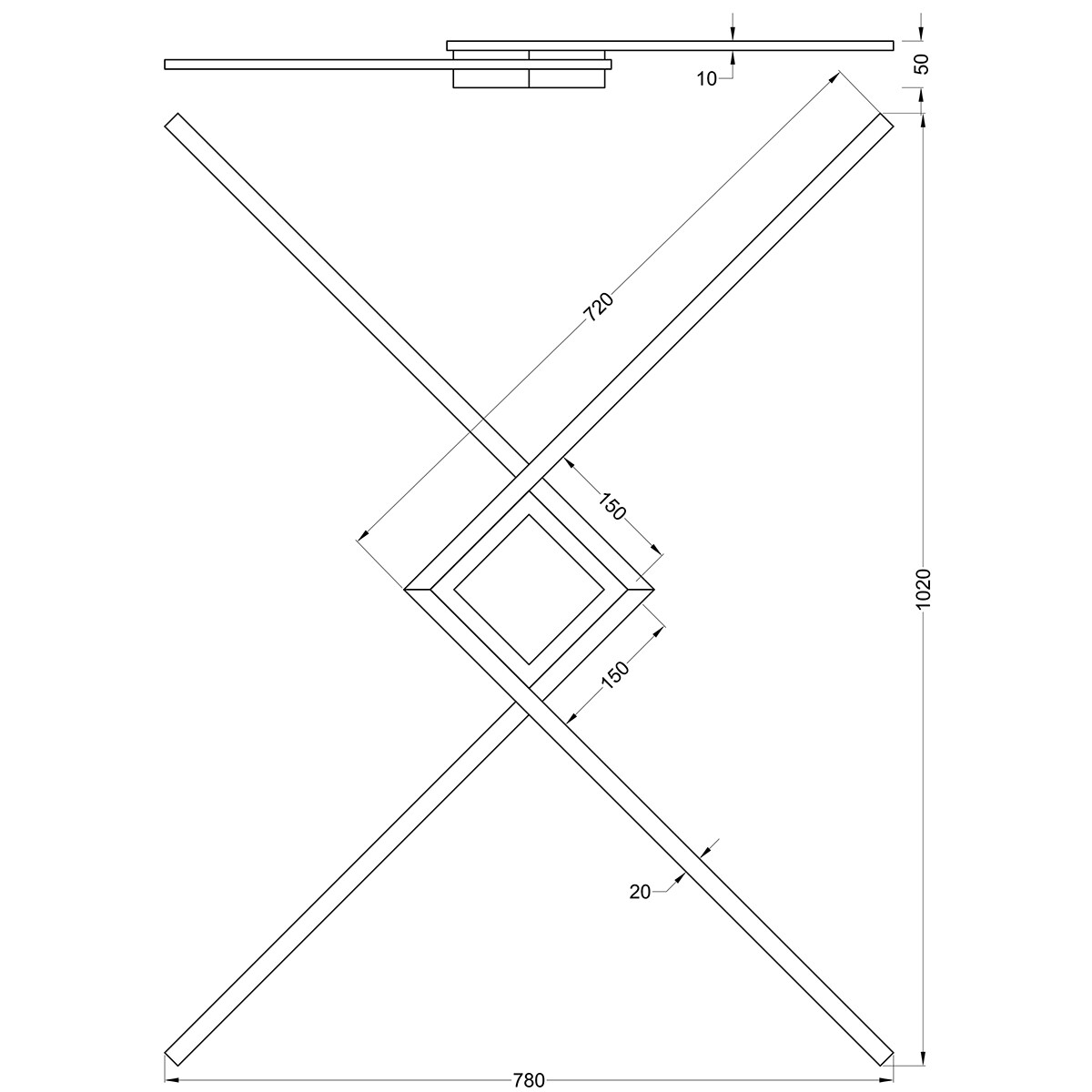 LED Plafondlamp - Plafondverlichting - Trion Oxi - Natuurlijk Wit 4000K - Dimbaar - Rechthoek - Mat Wit - Aluminium