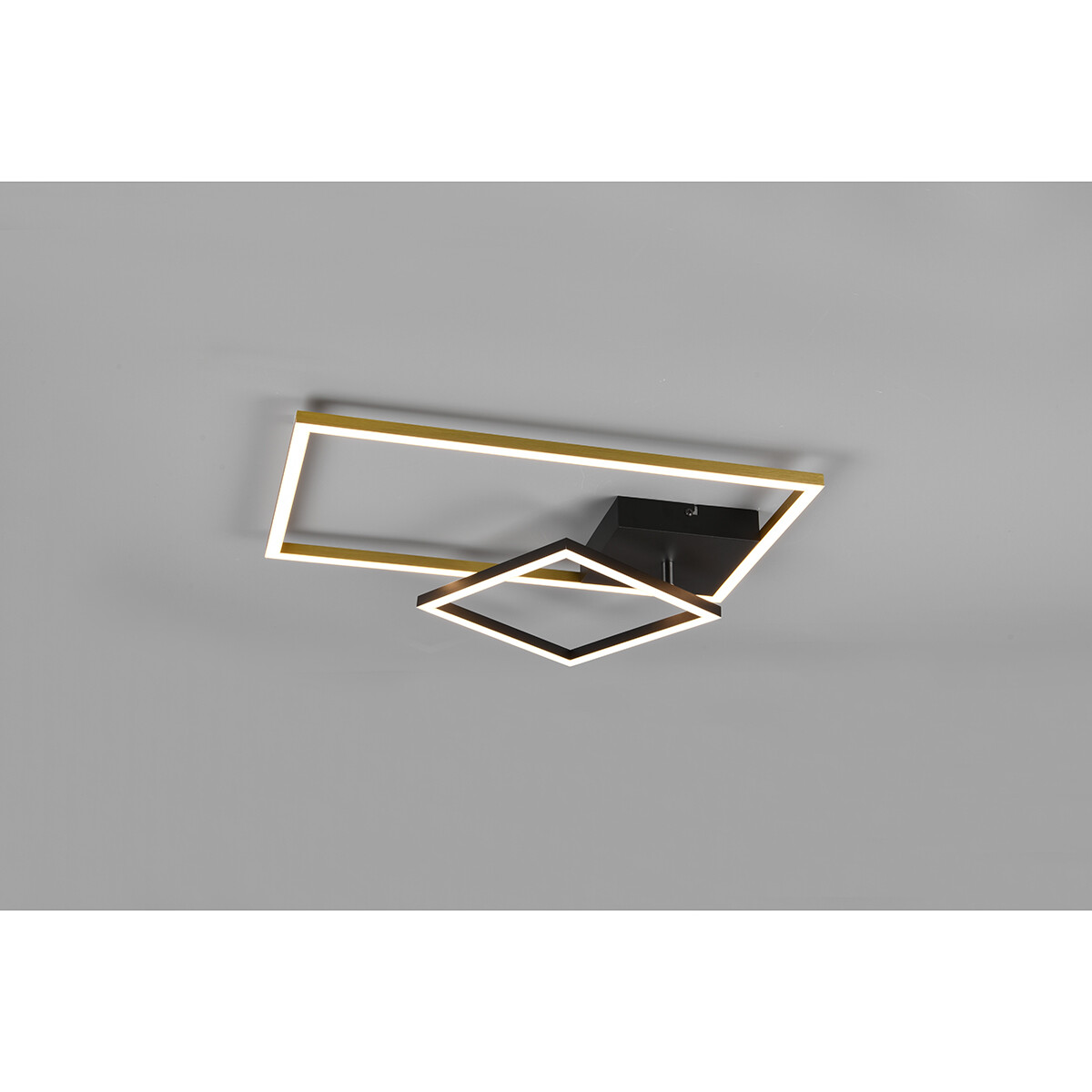 LED Plafondlamp - Plafondverlichting - Trion Pado - 25W - Warm Wit 3000K - Dimbaar - Rechthoek - Mat Goud - Aluminium