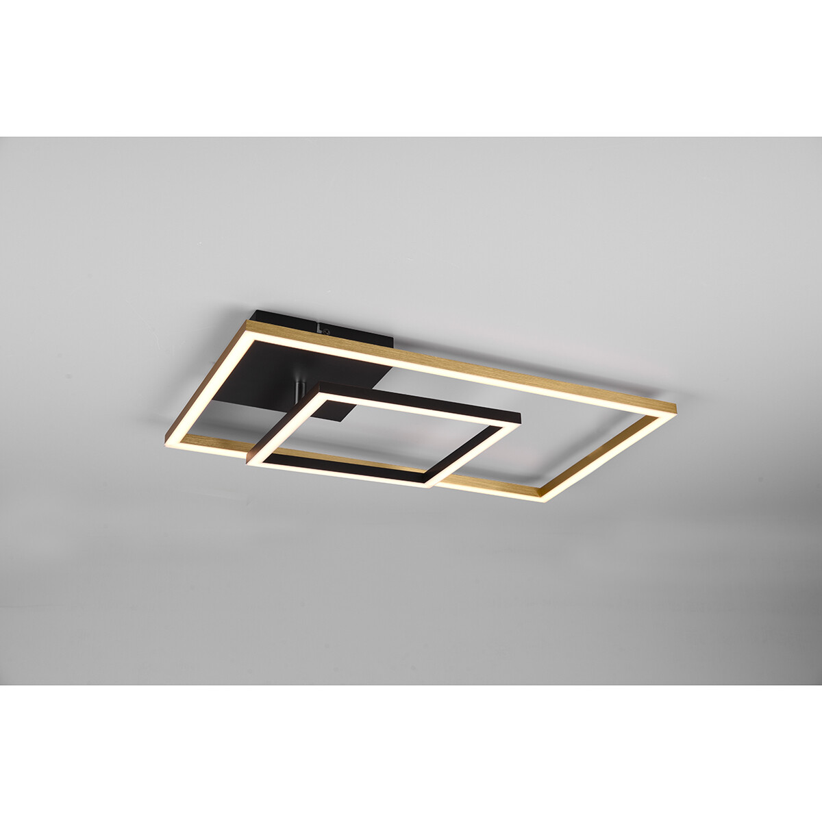 LED Plafondlamp - Plafondverlichting - Trion Pado - 25W - Warm Wit 3000K - Dimbaar - Rechthoek - Mat Goud - Aluminium