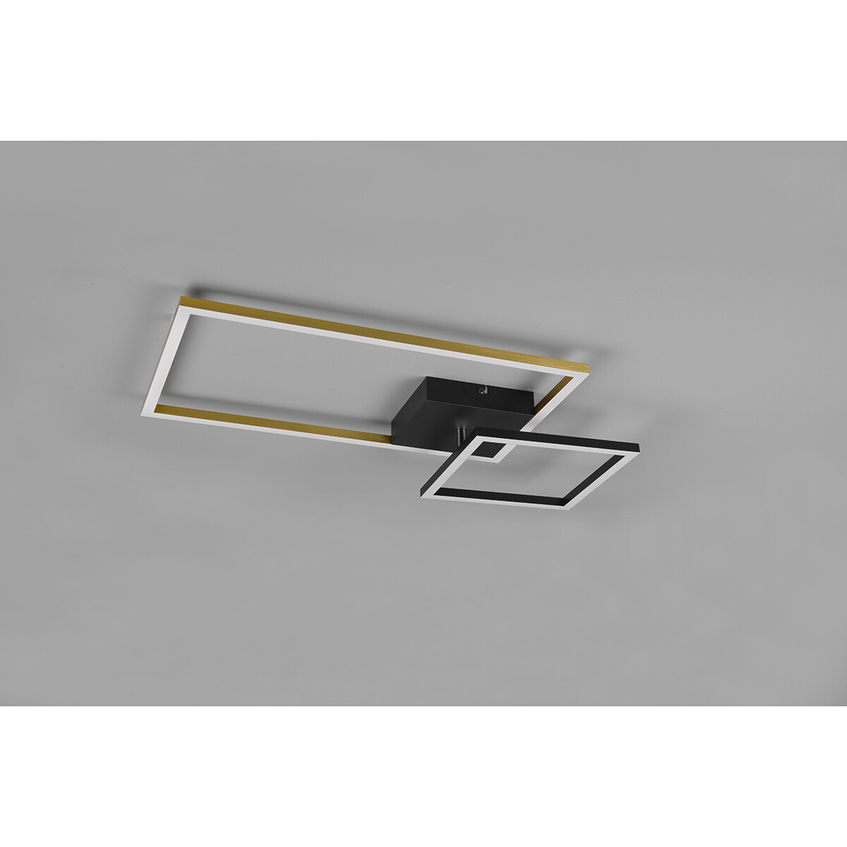 LED Plafondlamp - Plafondverlichting - Trion Pado - 25W - Warm Wit 3000K - Dimbaar - Rechthoek - Mat Goud - Aluminium