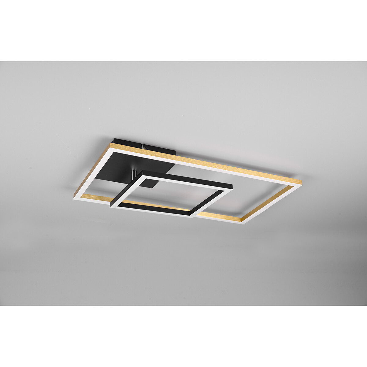 LED Plafondlamp - Plafondverlichting - Trion Pado - 25W - Warm Wit 3000K - Dimbaar - Rechthoek - Mat Goud - Aluminium